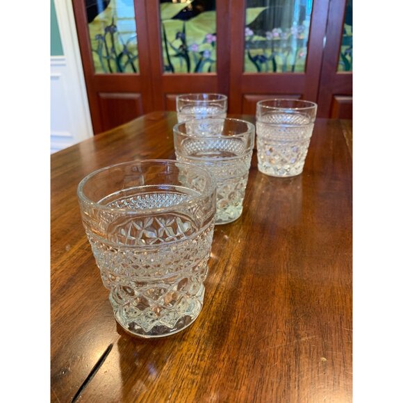 Anchor Hocking Wexford Diamond Cut Lowball Glasses. - Picture 5 of 6